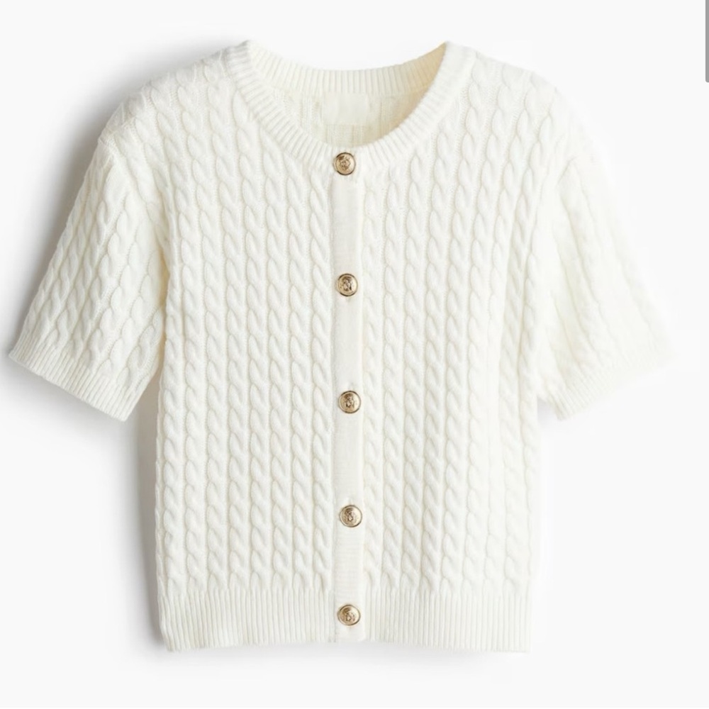 H&M Cable Knit Cardigan with Gold Buttons